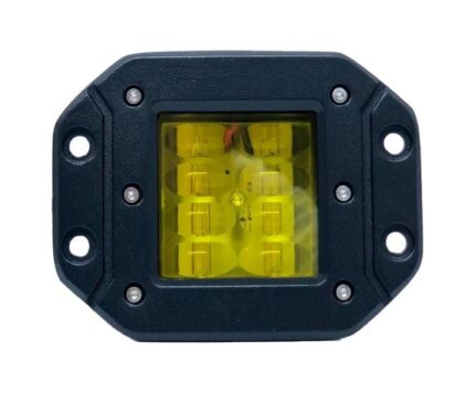 Faro neblinero cuadrado lupa luz 8 led mica amarilla A025