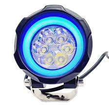 Faro neblinero 06 led con neon azul 12/24 voltios A097